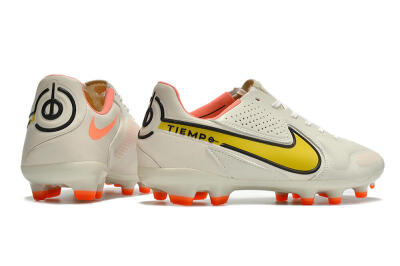 Men's Nike Tiempo Legend 9 Elite FG Firm Ground Low-Tops Football Boots - White/Yellow