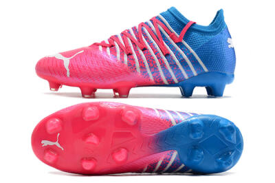 Men's Puma Future Z 1.3 FG Firm Ground Low-Tops Football Boots - Pink/Blue/White