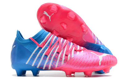 Men's Puma Future Z 1.3 FG Firm Ground Low-Tops Football Boots - Pink/Blue/White