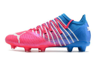 Men's Puma Future Z 1.3 FG Firm Ground Low-Tops Football Boots - Pink/Blue/White