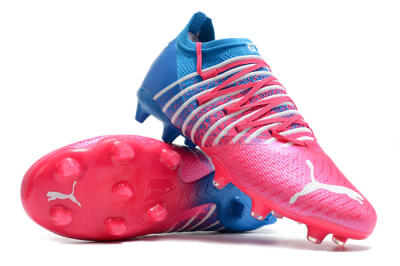Men's Puma Future Z 1.3 FG Firm Ground Low-Tops Football Boots - Pink/Blue/White