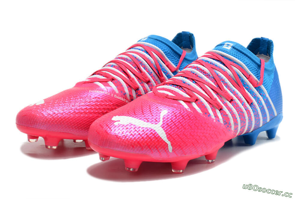 Men's Puma Future Z 1.3 FG Firm Ground Low-Tops Football Boots - Pink/Blue/White 5