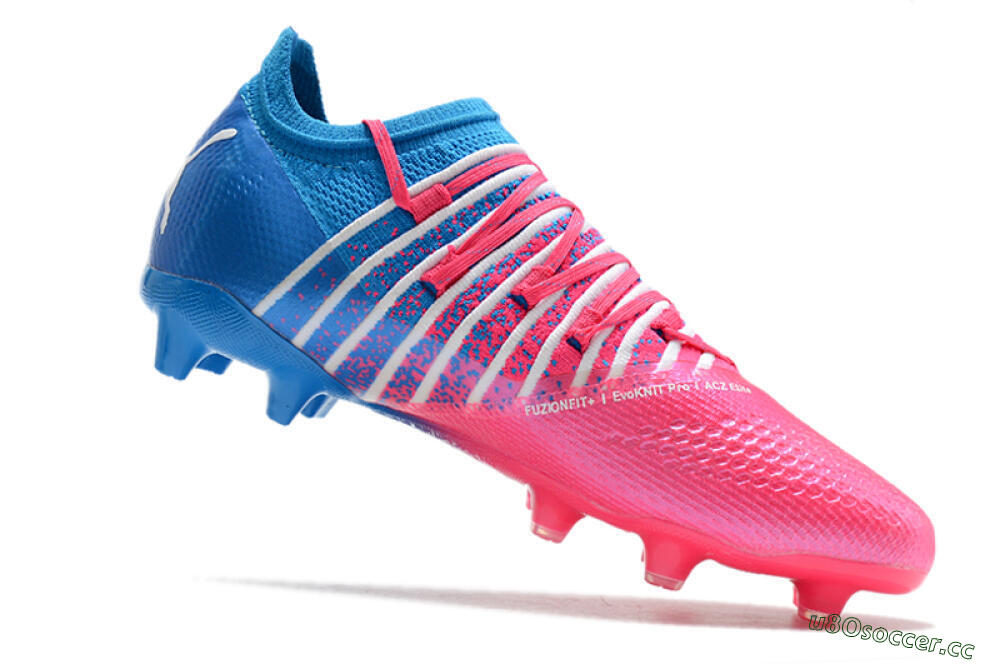 Men's Puma Future Z 1.3 FG Firm Ground Low-Tops Football Boots - Pink/Blue/White 7