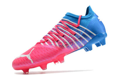 Men's Puma Future Z 1.3 FG Firm Ground Low-Tops Football Boots - Pink/Blue/White
