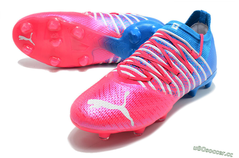 Men's Puma Future Z 1.3 FG Firm Ground Low-Tops Football Boots - Pink/Blue/White 3