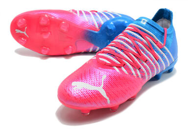 Men's Puma Future Z 1.3 FG Firm Ground Low-Tops Football Boots - Pink/Blue/White