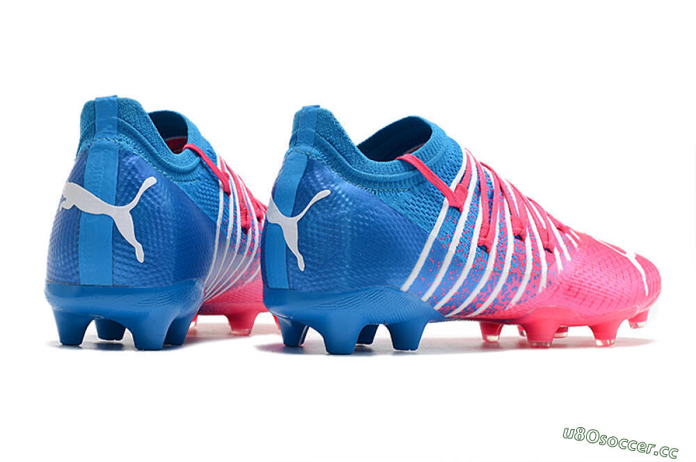 Men's Puma Future Z 1.3 FG Firm Ground Low-Tops Football Boots - Pink/Blue/White 9