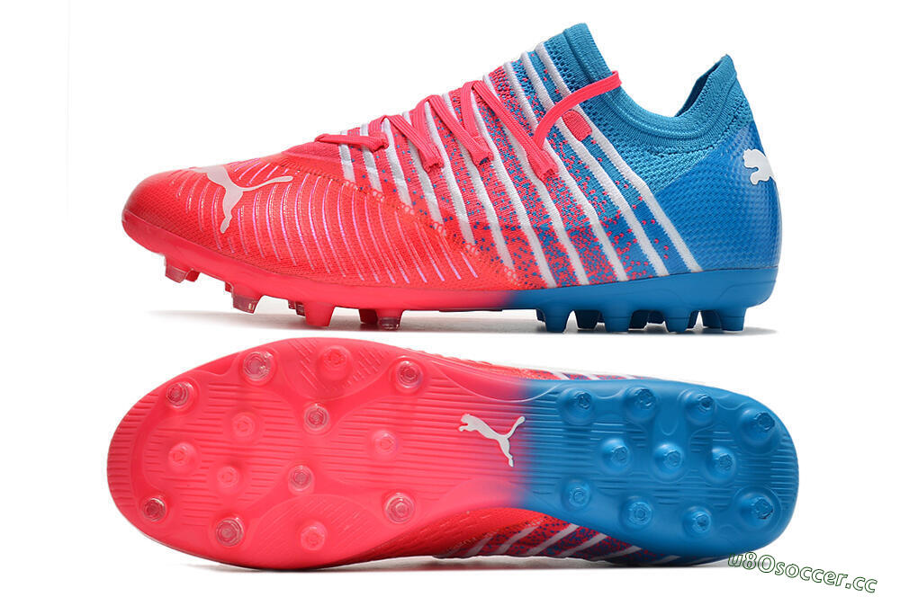 Men's Puma Future Z 1.3 Instinct MG Multi Ground Low-Tops Football Boots - Pink/Blue/White 1