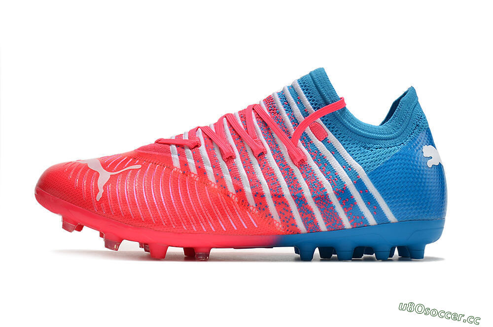 Men's Puma Future Z 1.3 Instinct MG Multi Ground Low-Tops Football Boots - Pink/Blue/White 0