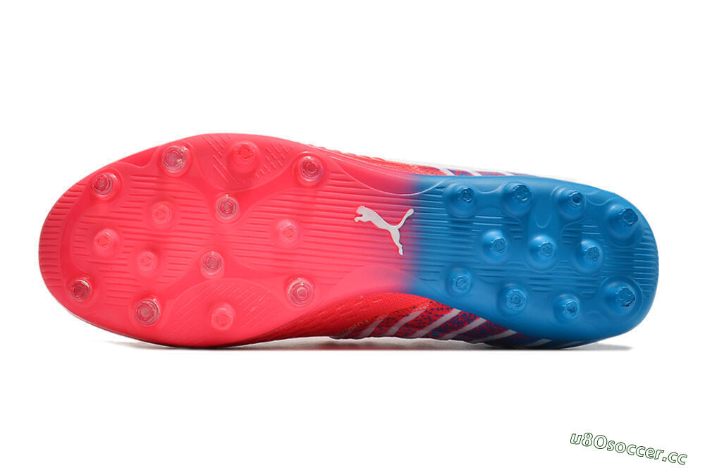Men's Puma Future Z 1.3 Instinct MG Multi Ground Low-Tops Football Boots - Pink/Blue/White 6
