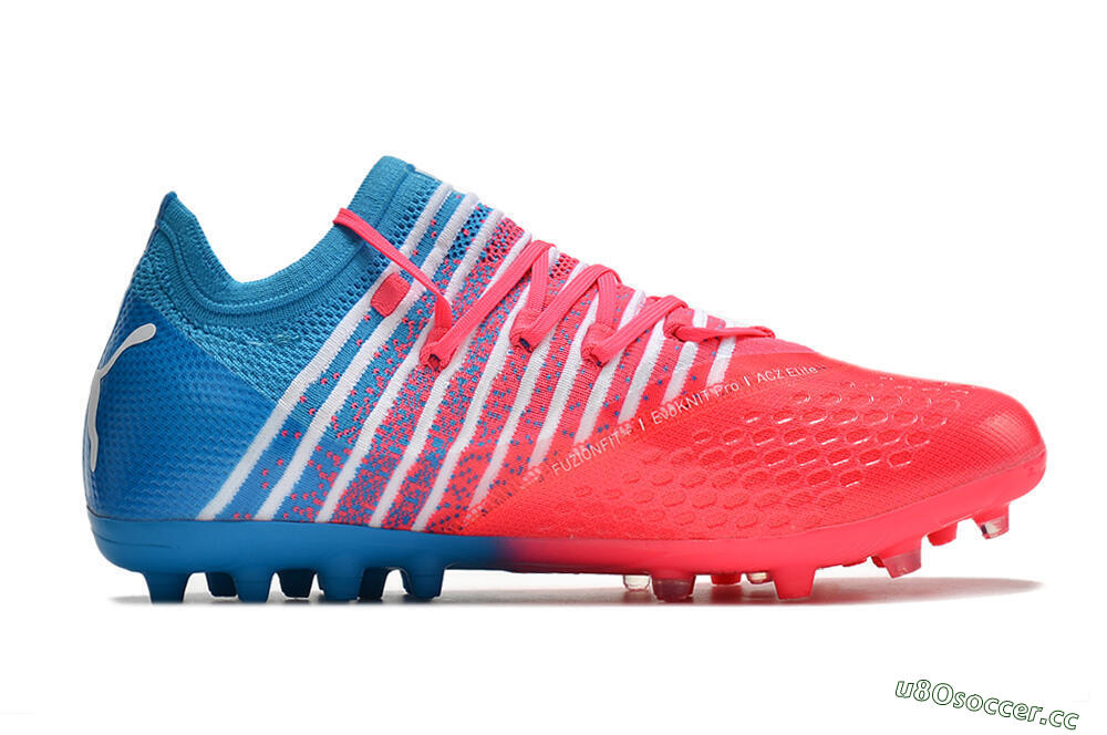 Men's Puma Future Z 1.3 Instinct MG Multi Ground Low-Tops Football Boots - Pink/Blue/White 7