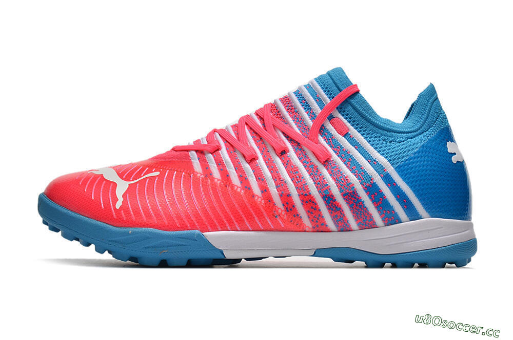 Men's Puma Future Z 1.3 Instinct TF Artificial Turf Low-Tops Football Shoes - Pink/Blue/White 0