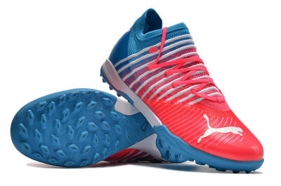 Men's Puma Future Z 1.3 Instinct TF Artificial Turf Low-Tops Football Shoes - Pink/Blue/White