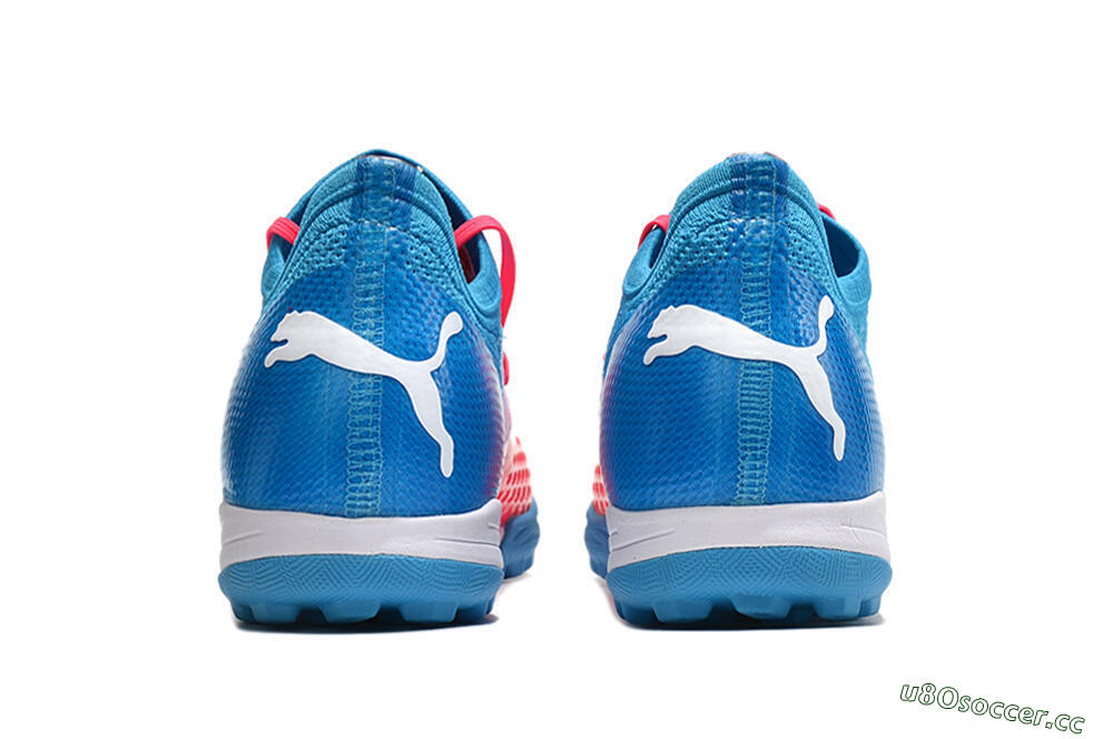 Men's Puma Future Z 1.3 Instinct TF Artificial Turf Low-Tops Football Shoes - Pink/Blue/White 5