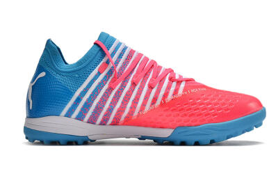 Men's Puma Future Z 1.3 Instinct TF Artificial Turf Low-Tops Football Shoes - Pink/Blue/White