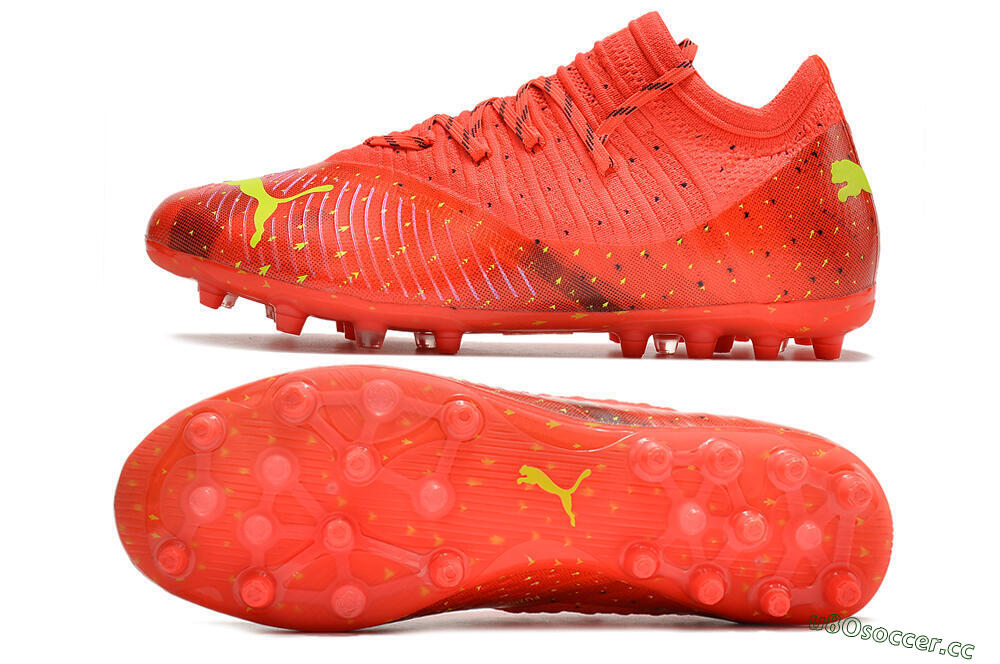 Men's Puma Future Z 1.3 Instinct MG Multi Ground Low-Tops Football Boots - Orange/Yellow/Black 1