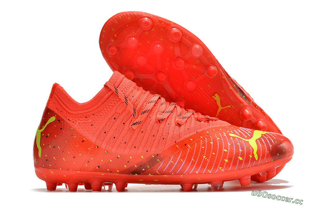Men's Puma Future Z 1.3 Instinct MG Multi Ground Low-Tops Football Boots - Orange/Yellow/Black 2
