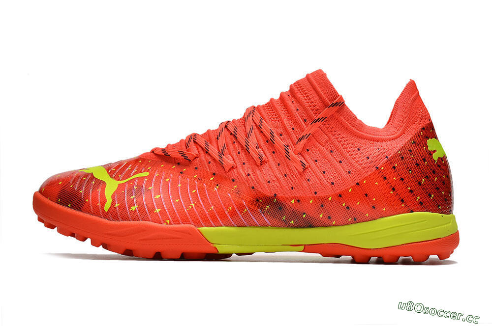 Men's Puma Future Z 1.3 Instinct TF Artificial Turf Low-Tops Football Shoes - Orange/Yellow 0