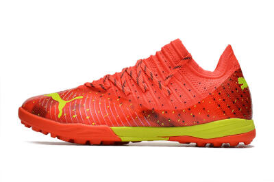 Men's Puma Future Z 1.3 Instinct TF Artificial Turf Low-Tops Football Shoes - Orange/Yellow
