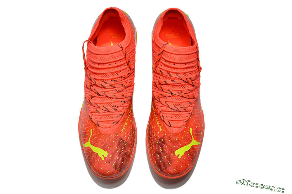 Men's Puma Future Z 1.3 Instinct TF Artificial Turf Low-Tops Football Shoes - Orange/Yellow 4