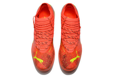 Men's Puma Future Z 1.3 Instinct TF Artificial Turf Low-Tops Football Shoes - Orange/Yellow