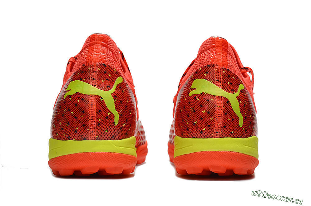 Men's Puma Future Z 1.3 Instinct TF Artificial Turf Low-Tops Football Shoes - Orange/Yellow 5