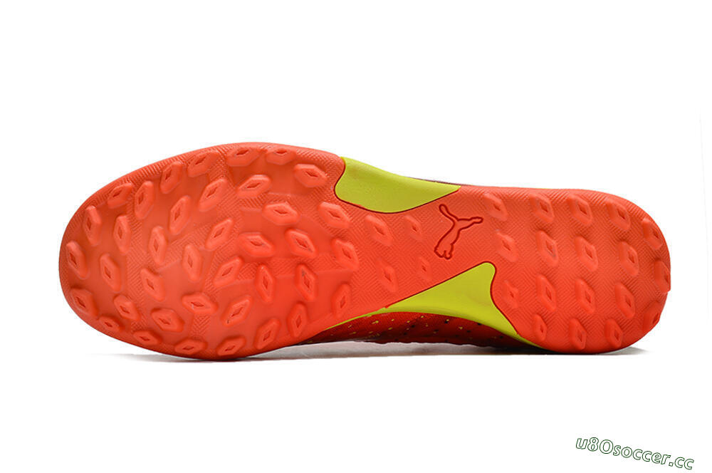 Men's Puma Future Z 1.3 Instinct TF Artificial Turf Low-Tops Football Shoes - Orange/Yellow 6