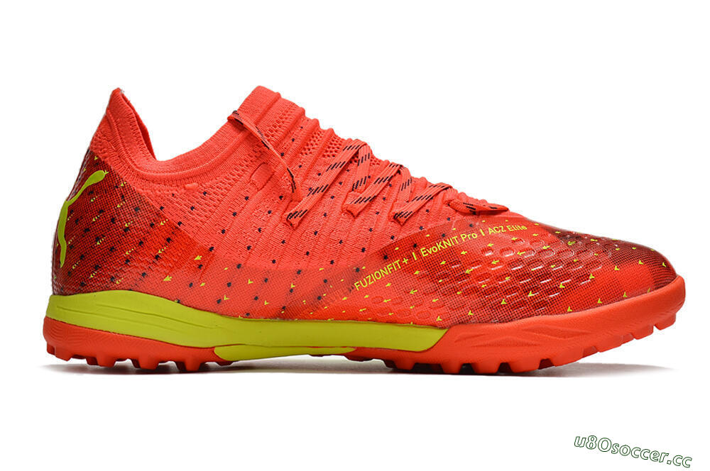 Men's Puma Future Z 1.3 Instinct TF Artificial Turf Low-Tops Football Shoes - Orange/Yellow 7