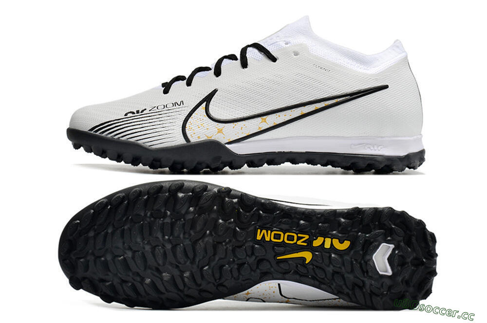 Men's Nike Mercurial Vapor 15 Elite TF Artificial Turf Low-Tops Football Shoes - White/Black 1