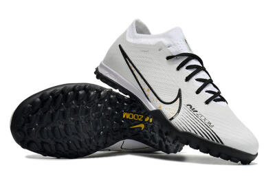 Men's Nike Mercurial Vapor 15 Elite TF Artificial Turf Low-Tops Football Shoes - White/Black