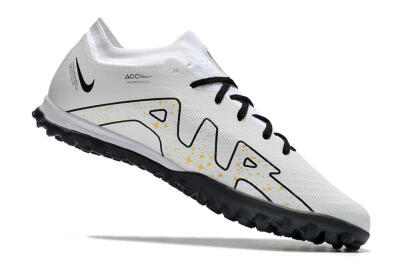 Men's Nike Mercurial Vapor 15 Elite TF Artificial Turf Low-Tops Football Shoes - White/Black