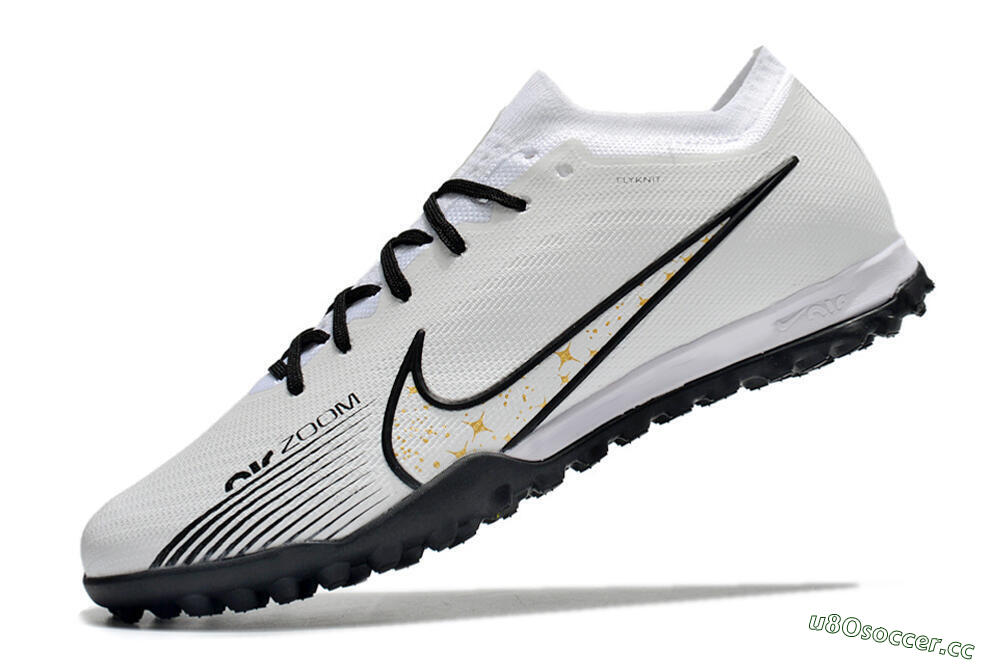 Men's Nike Mercurial Vapor 15 Elite TF Artificial Turf Low-Tops Football Shoes - White/Black 5