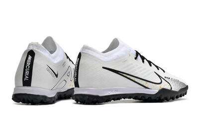 Men's Nike Mercurial Vapor 15 Elite TF Artificial Turf Low-Tops Football Shoes - White/Black