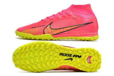 Men's Nike Mercurial Superfly 9 Elite TF Artificial Turf High-Tops Football Shoes - Pink/Yellow