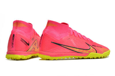 Men's Nike Mercurial Superfly 9 Elite TF Artificial Turf High-Tops Football Shoes - Pink/Yellow