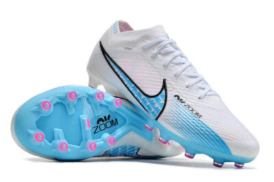 Men's Nike Air Zoom Mercurial Vapor 15 Elite AG Artificial Grass Low-Tops Football Boots - White/Blue