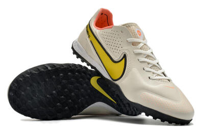 Men's Nike Tiempo Legend 9 Pro TF Artificial Turf Low-Tops Football Shoes - White/Yellow