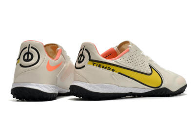 Men's Nike Tiempo Legend 9 Pro TF Artificial Turf Low-Tops Football Shoes - White/Yellow
