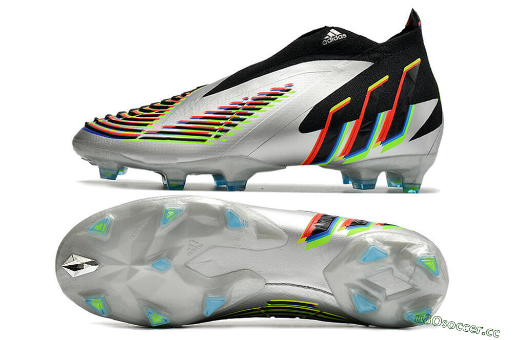 Unisex Adidas Predator FIFA World Cup Qatar 2022 Edge+ FG Firm Ground High-Tops Football Boots - Silver/Black 1