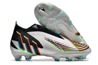 Unisex Adidas Predator FIFA World Cup Qatar 2022 Edge+ FG Firm Ground High-Tops Football Boots - Silver/Black