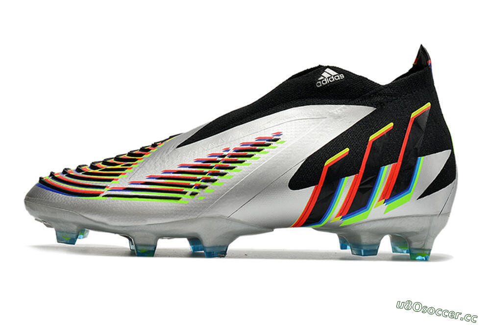 Unisex Adidas Predator FIFA World Cup Qatar 2022 Edge+ FG Firm Ground High-Tops Football Boots - Silver/Black 0