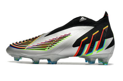 Unisex Adidas Predator FIFA World Cup Qatar 2022 Edge+ FG Firm Ground High-Tops Football Boots - Silver/Black