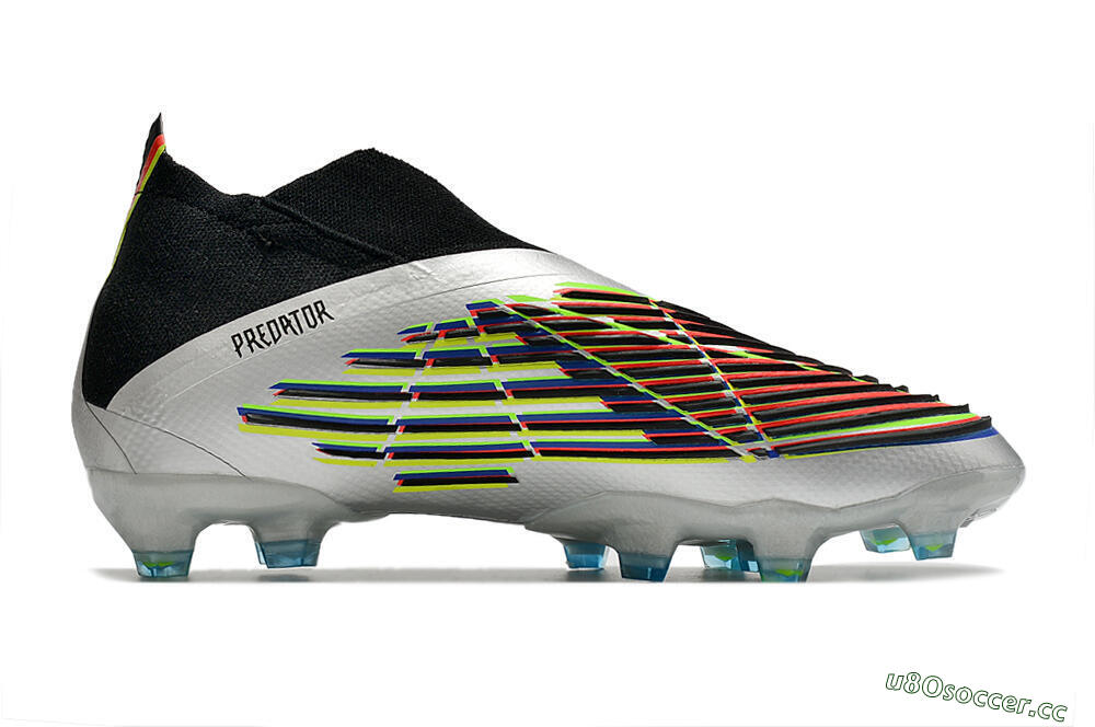 Unisex Adidas Predator FIFA World Cup Qatar 2022 Edge+ FG Firm Ground High-Tops Football Boots - Silver/Black 7
