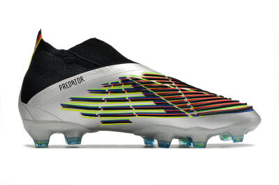 Unisex Adidas Predator FIFA World Cup Qatar 2022 Edge+ FG Firm Ground High-Tops Football Boots - Silver/Black