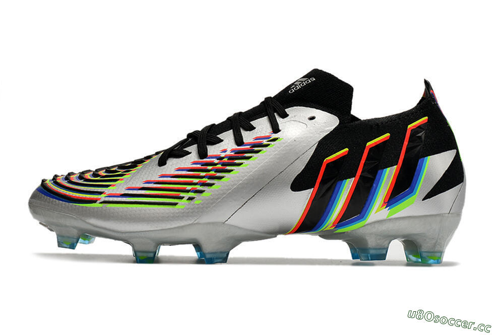 Men's Adidas Predator FIFA World Cup Qatar 2022 Edge+ FG Firm Ground Low-Tops Football Boots - Silver/Black 0