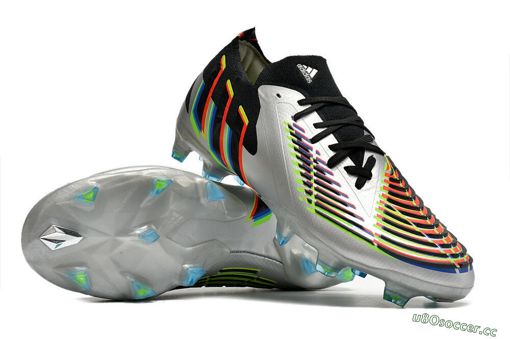 Men's Adidas Predator FIFA World Cup Qatar 2022 Edge+ FG Firm Ground Low-Tops Football Boots - Silver/Black 3