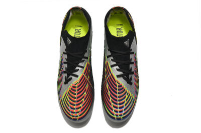 Men's Adidas Predator FIFA World Cup Qatar 2022 Edge+ FG Firm Ground Low-Tops Football Boots - Silver/Black