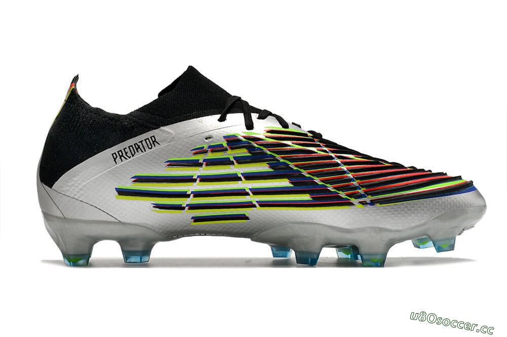 Men's Adidas Predator FIFA World Cup Qatar 2022 Edge+ FG Firm Ground Low-Tops Football Boots - Silver/Black 7