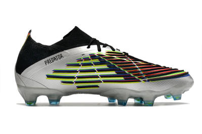 Men's Adidas Predator FIFA World Cup Qatar 2022 Edge+ FG Firm Ground Low-Tops Football Boots - Silver/Black