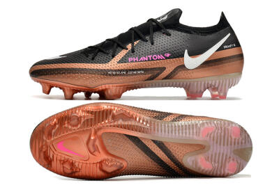 Men's Nike Phantom GT Elite FG Firm Ground Low-Tops Football Boots - Black/Gold/White